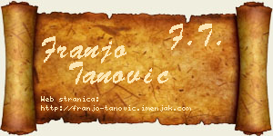 Franjo Tanović vizit kartica